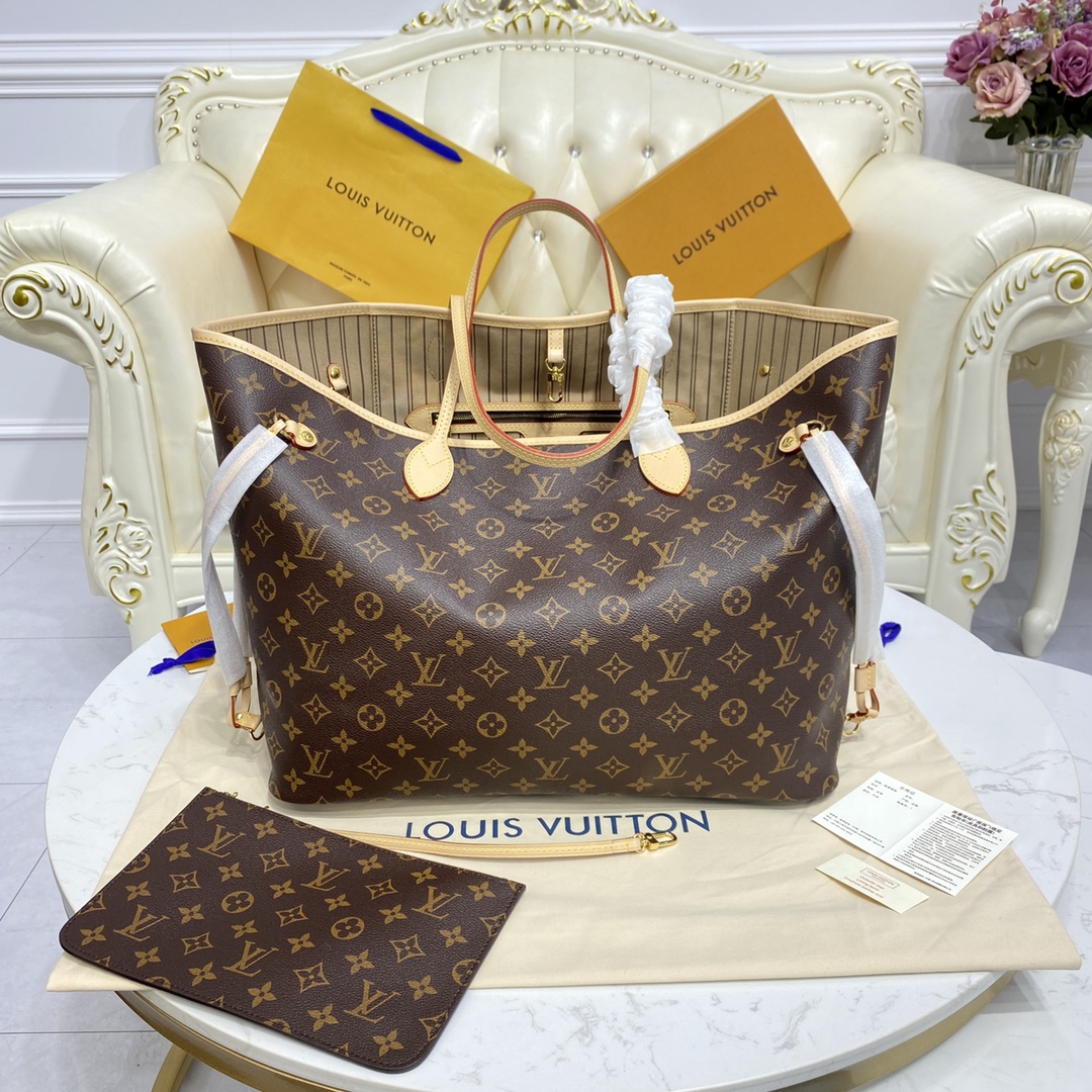 Louis Vuitton NEVERFULL GM Monogram Handbag M40990 Beige